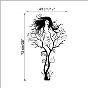 Sticker adhésif art déco l'arbre de beauté (43 x 72 cm)
