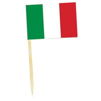 50 piques cocktails mini drapeau Italie - 3.5 x 2.5 cm