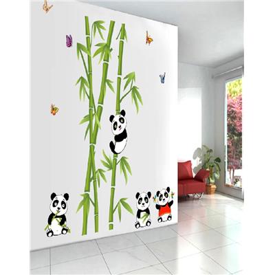 Stickers adhésifs pandas et bambous (110 x 125 cm)