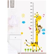 Sticker adhésif toise girafe animée (88 x 180 cm)