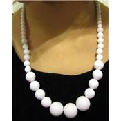 Collier grosses perles blanches