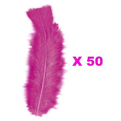 Plumes Droites Rose Fuchsia(15cm) - Lot de 50