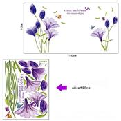 Sticker adhésif ambiance fleurs violettes (143 x 180 cm)