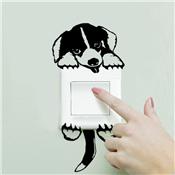 Sticker adhésif chien interrupteur (11 x 22 cm)