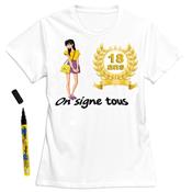 T-Shirt femme 18 ans à dédicacer - Taille XL