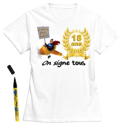 T-shirt homme à dédicacer 18 ans -Taille XXL