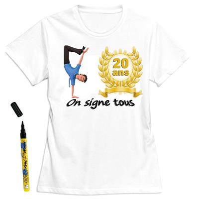 T-shirt homme à dédicacer 20 ans - Taille XXL