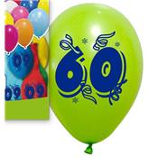 10 Ballons anniversaire 60 ans 30 cm assortis