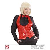 Gilet Rouge à Paillettes Femme - Taille M/L