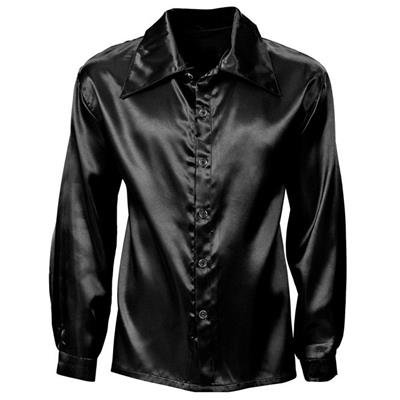 Chemise noire satinée style homme (M)