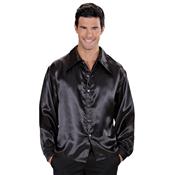 Chemise noire satinée style homme (M)