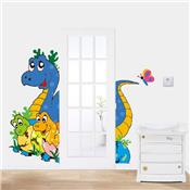 Stickers adhésifs bébés dinosaures entre porte (100 x 45 cm) (34 x 67 cm)