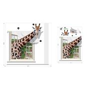 Sticker 3D adhésif grande girafe (74 x 79 cm)