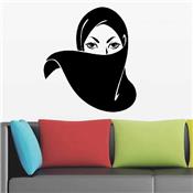 Sticker adhésif beau visage femme musulmane (42 x 48 cm)