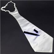 Cravate blanche extra large à dédicacer avec stylo