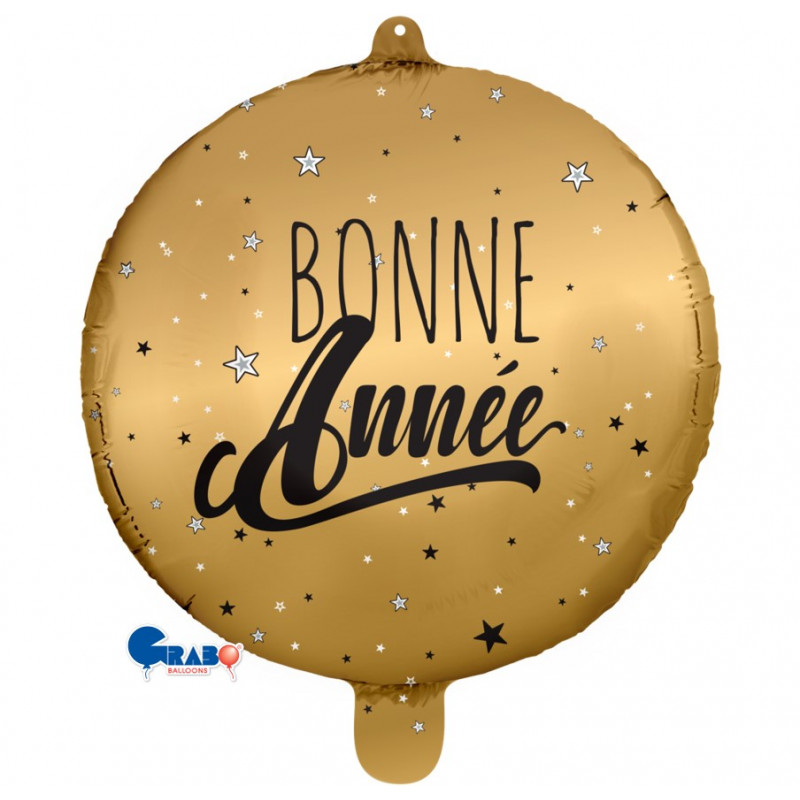 Ballon alu rond or 48 cm - bonne année