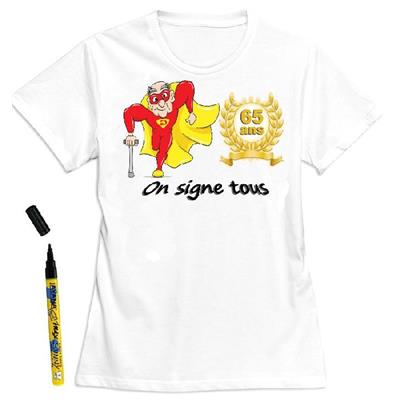 T-Shirt homme 65 ans à dédicacer - Taille M