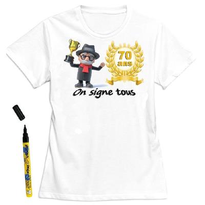 T-Shirt homme 70 ans à dédicacer - Taille M