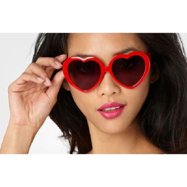 Lunettes coeur rouge