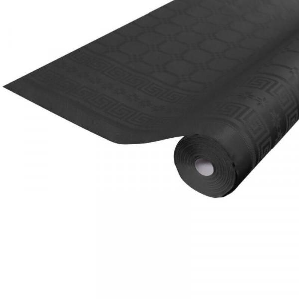 Nappe papier noir brillant damasse en rouleau - 25 mètres x 1.20 mètre