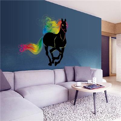 Sticker adhésif cheval art déco (80 x 90 cm)