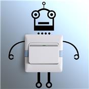 Sticker adhésif robot interrupteur (17 x 20 cm)