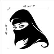 Sticker adhésif élégante femme musulmane (42 x 42 cm)