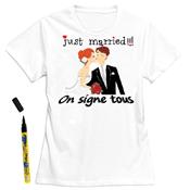 T-Shirt femme mariage à dédicacer - Taille M