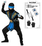 Panoplie ninja bleu enfant luxe et accessoires - 8/10 ans