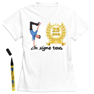 T-shirt homme à dédicacer 25 ans - Taille XXL