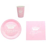 Set de table de princesse (10 assiettes,10 gobelets,20 serviettes)