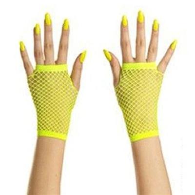 Paire de gants fluo résille jaunes