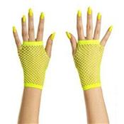 Paire de gants fluo résille jaunes