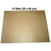 12 sets de table or papier gaufré 30 x 40 cm