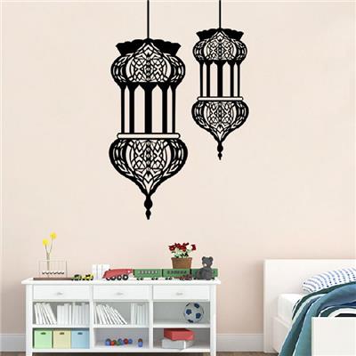 Sticker adhésif 2 lampes orientales suspendues (57 x 90 cm)