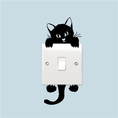 Sticker adhésif chat interrupteur (7 x 17 cm)