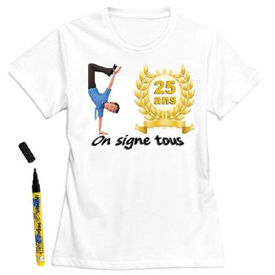 T-Shirt homme 25 ans à dédicacer - Taille M