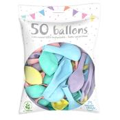 50 Ballons Pastel 26 cm couleurs assorties