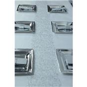 Chemin de table argenté motif arabesque - Rouleau de 5 m x 28 cm