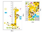 Sticker adhésif toise girafe animée (88 x 180 cm)