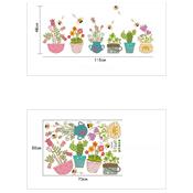 Stickers adhésifs vitrine abeilles et fleurs (48 x 115 cm)