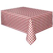 Nappe vichy rouge et blanc 274 x 137 cm plastifié