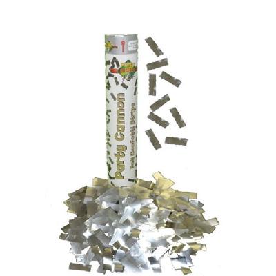 4 Canons confettis alu argent 60 cm