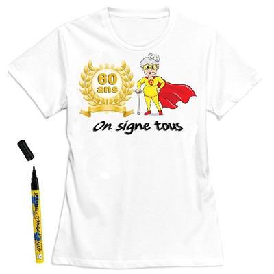 T-Shirt femme 60 ans à dédicacer - Taille S