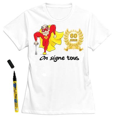 T-shirt homme à dédicacer 60 ans - Taille XXL