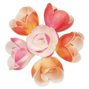 6 fleurs comestibles pastel - 4 cm