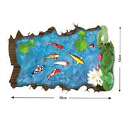 Sticker 3D adhésif sol aquarium japonais (58 x 88 cm)