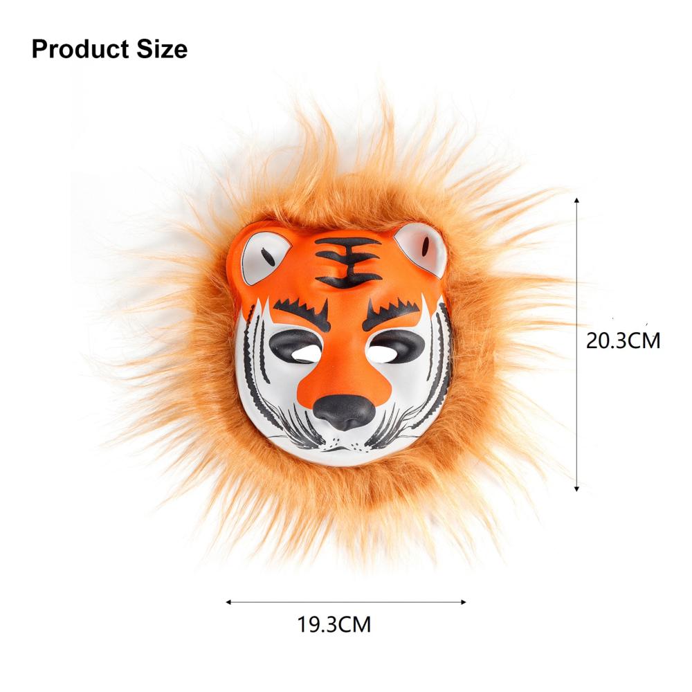 Masque lion élastomère avec crinière enfant/adulte - 20 x 21 cm