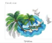 Sticker panoramique blue island - 72 X 100 cm
