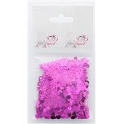 Confettis métallisés fuchsia joyeux anniversaire 2x2 cm